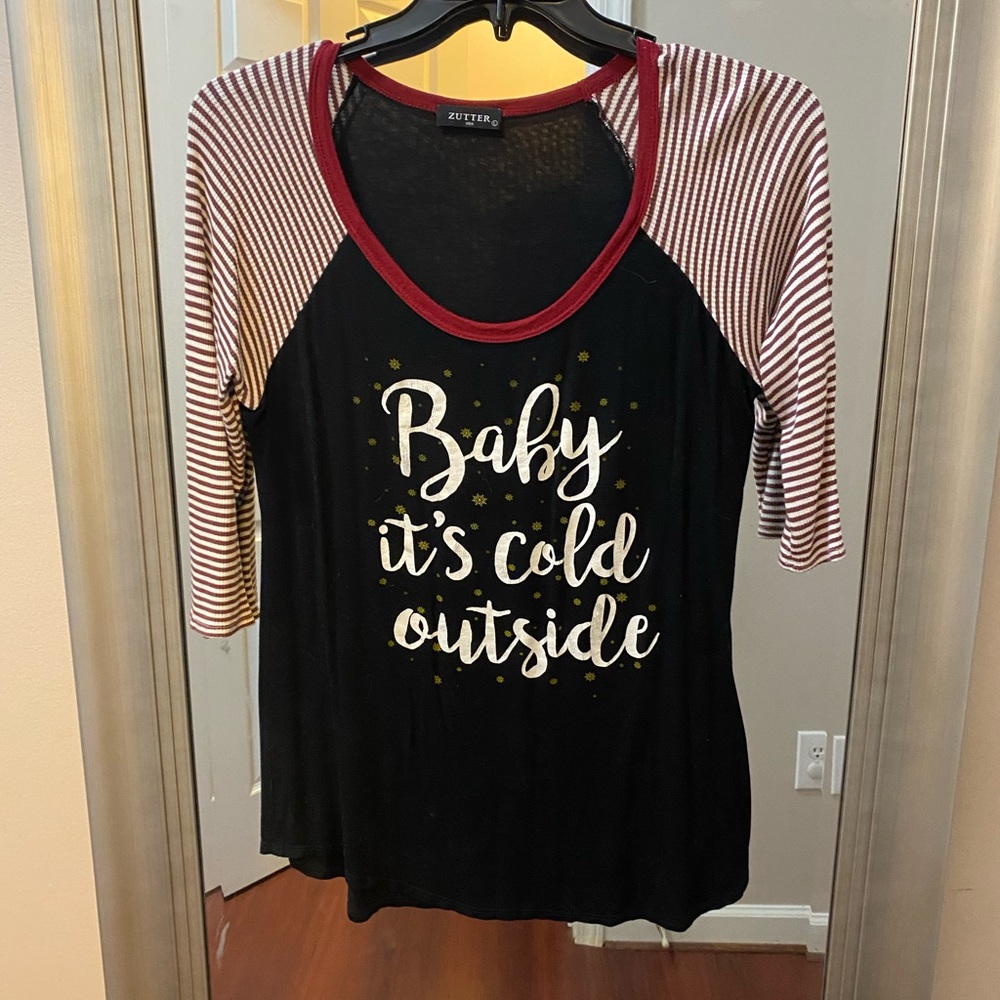 Zutter soft stretchy scoop neck cotton women’s top size large